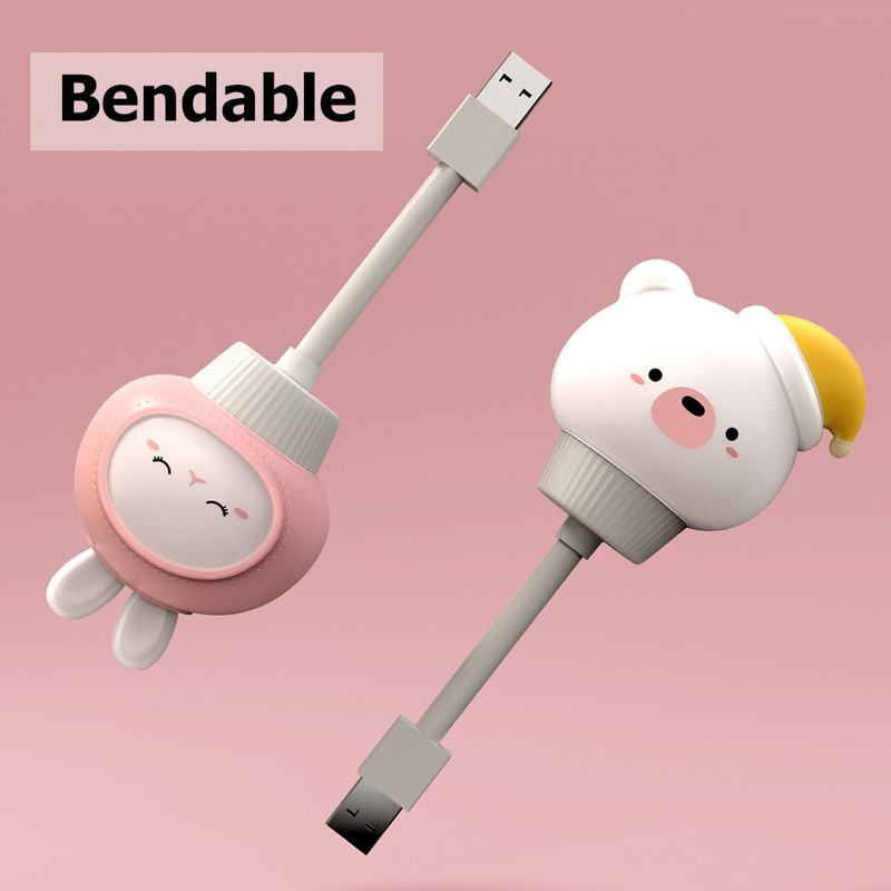 LED Chidren USB naktinis šviestuvas mielas animacinis naktinis lempos meškiukas nuotolinio valdymo pultelis kūdikiui vaikui miegamojo dekoro lovos lempos dovana