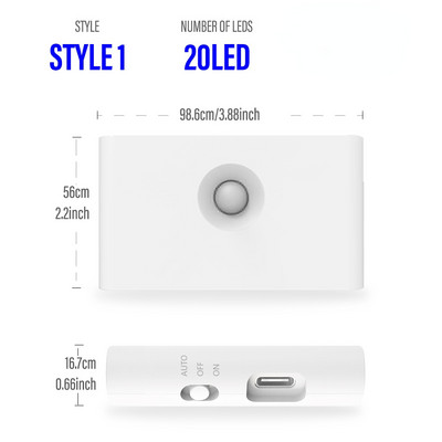 Išmanioji indukcinė naktinė lemputė LED žmogaus kūno infraraudonųjų spindulių C tipo įkrovimas belaidė magnetinė indukcinė lemputė miegamojo nakties lemputė