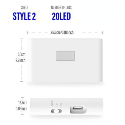 Išmanioji indukcinė naktinė lemputė LED žmogaus kūno infraraudonųjų spindulių C tipo įkrovimas belaidė magnetinė indukcinė lemputė miegamojo nakties lemputė