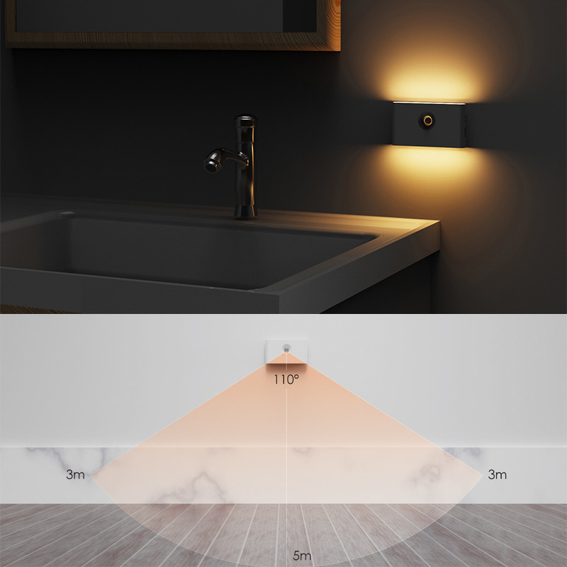 Išmanioji indukcinė naktinė lemputė LED žmogaus kūno infraraudonųjų spindulių C tipo įkrovimas belaidė magnetinė indukcinė lemputė miegamojo nakties lemputė