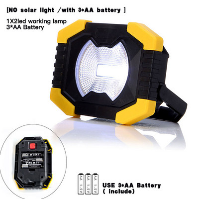 Lumină de lucru cu LED-uri de 100 W, reîncărcabilă prin USB, cu energie solară, cu LED-uri, cu baterie încorporată, lanternă, lanternă, lampă de camping în aer liber