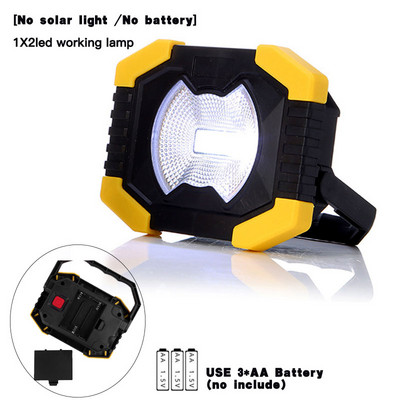 Lumină de lucru cu LED-uri de 100 W, reîncărcabilă prin USB, cu energie solară, cu LED-uri, cu baterie încorporată, lanternă, lanternă, lampă de camping în aer liber