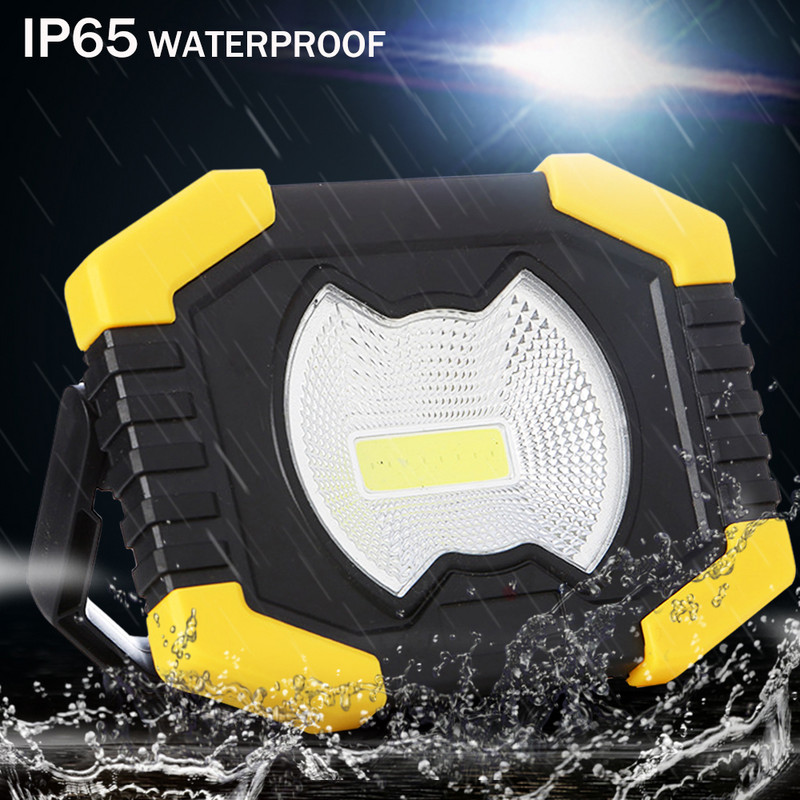 Lumină de lucru cu LED-uri de 100 W, reîncărcabilă prin USB, cu energie solară, cu LED-uri, cu baterie încorporată, lanternă, lanternă, lampă de camping în aer liber