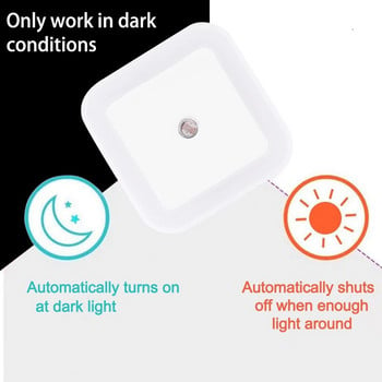 Ασύρματα LED νυχτερινά φώτα Mini EU Plug Light Light Sensor Control Παιδικό Δωμάτιο Διακόσμηση Παιδικού Υπνοδωματίου Φως μεσονυκτίου