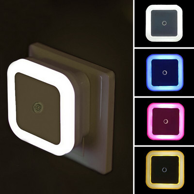 Безжични LED нощни светлини Mini EU Plug Lamp Сензор за управление на светлината Детска стая Детска спалня Декорация Среднощна светлина