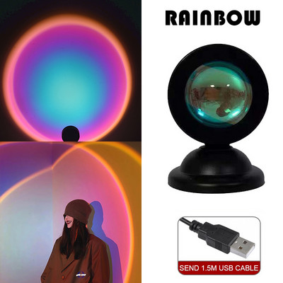 RGB naplemente lámpa Naplemente vetítő lámpa projektor éjszakai fény APP távoli led lámpák hálószoba dekorációhoz fényképezés ajándékok