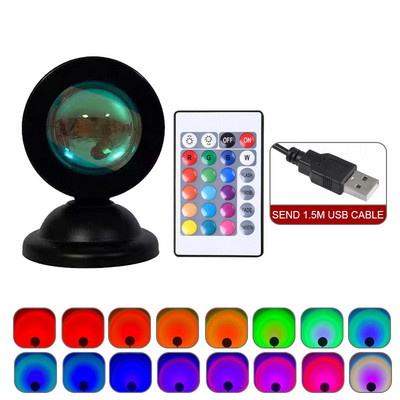 RGB naplemente lámpa Naplemente vetítő lámpa projektor éjszakai fény APP távoli led lámpák hálószoba dekorációhoz fényképezés ajándékok