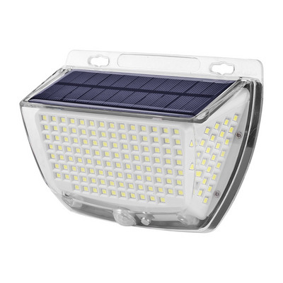 1500 lūmenu saules LED gaisma āra sienas gaisma ūdensnecaurlaidīga kustības sensors pagalma dārza dekorēšanai ielas apgaismojuma sienas lampa