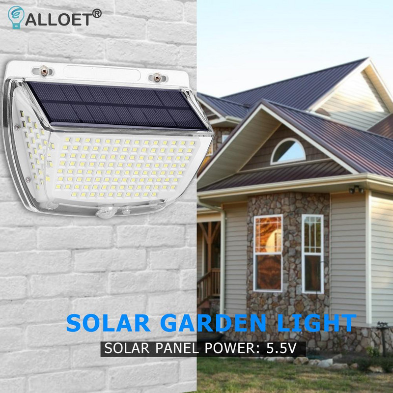 1500 lūmenu saules LED gaisma āra sienas gaisma ūdensnecaurlaidīga kustības sensors pagalma dārza dekorēšanai ielas apgaismojuma sienas lampa