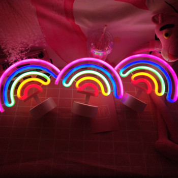 Rainbow Unicorn Neon Led нощна лампа момичета спалня топла нощна светлина декорация на стая 3d акрилна настолна лампа подаръци