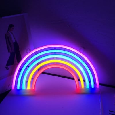 Szivárvány egyszarvú neon led éjszakai lámpa lányoknak hálószoba meleg éjszakai fény szoba dekoráció 3d akril asztali lámpa ajándékok