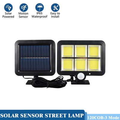 COB LED päikeseenergial töötav välivalgusti PIR liikumisandur veekindel seina avariivalgusti aiakaunistuseks