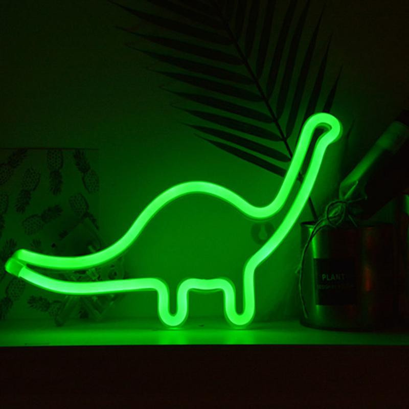 Dinosaur Shape Design Fényreklám éjszakai fény szoba fali dekoráció Otthoni LED éjszakai fény Otthon Karácsony fiúknak