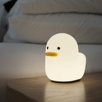 USB акумулаторна нощна лампа Патица Силиконови нощни лампи Сензорен сензор Нощна лампа за спалня за деца Подарък за бебе