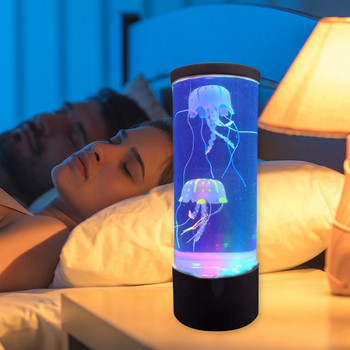 Fantasy USB/захранван от батерии Медуза Воден резервоар Аквариум LED лампа Променящ цвета Нощно шкафче Лава Нощна лампа за декорация на домашна спалня
