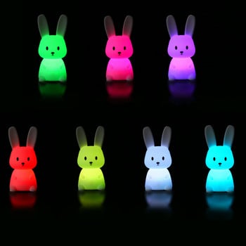 Rabbit Night Light Μαλακό σιλικόνης χαριτωμένο επιτραπέζιο φωτιστικό για το σπίτι Παιδικό νυχτερινό φως διακοσμητικά φωτιστικά δωματίου