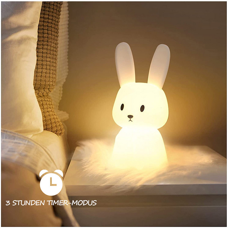 Rabbit Night Light Minkštas Silikonas Mielas Gyvūnų Stalo lempa Namų Vaikų Naktinės Šviesos Kambario Dekoro dekoratyviniai šviestuvai