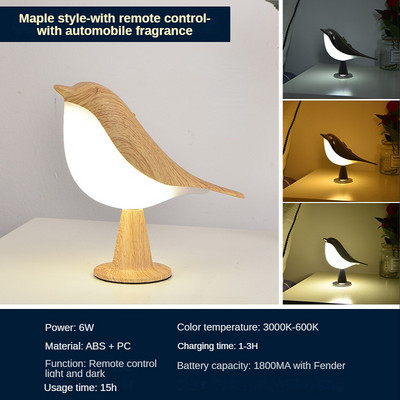 3 värvi voodilamp Loov puutelüliti juhtmevaba lind öövalgusti hämardus heledus USB laetav laua lugemislamp