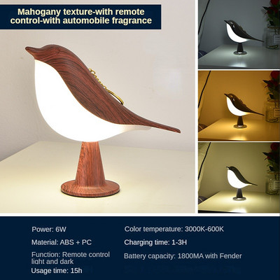 3 värvi voodilamp Loov puutelüliti juhtmevaba lind öövalgusti hämardus heledus USB laetav laua lugemislamp