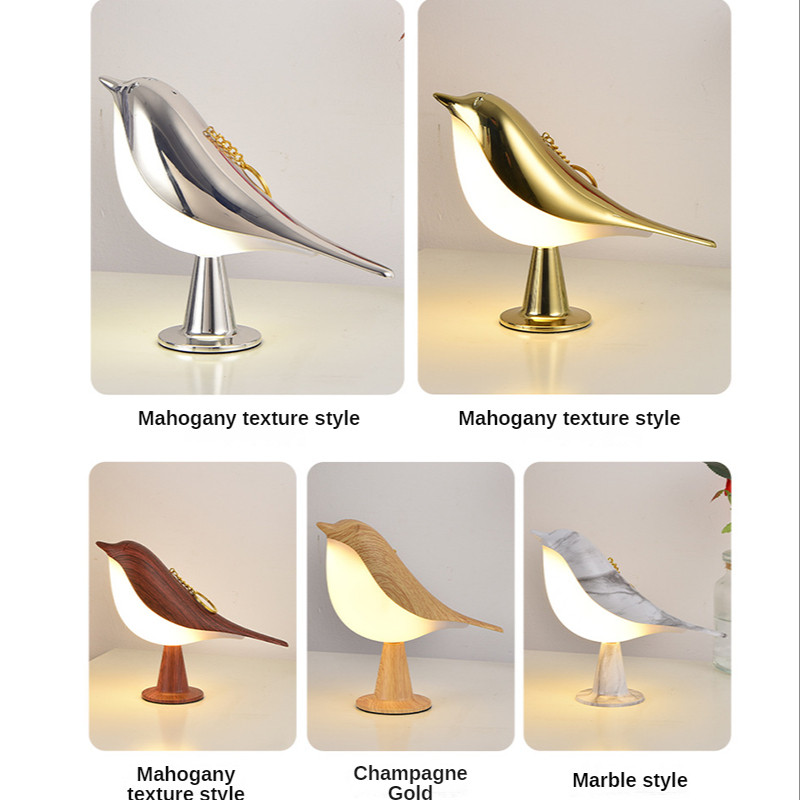 3 värvi voodilamp Loov puutelüliti juhtmevaba lind öövalgusti hämardus heledus USB laetav laua lugemislamp