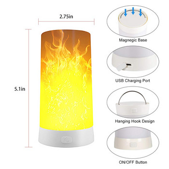 Φωτιστικό USB LED Flame Flame Simulated Flame Effect Light Ρεαλιστική Ατμόσφαιρα φωτιάς Εσωτερική διακόσμηση για Χριστουγεννιάτικο δώρο Πρωτοχρονιάς