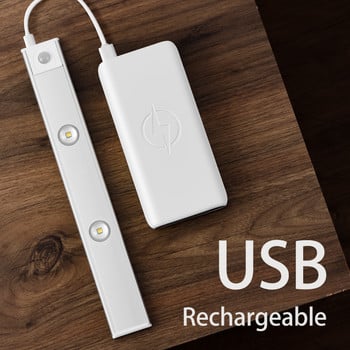 USB LED нощна светлина Сензор за движение Безжична ултратънка LED охладителна лампа за вино за кухненски шкаф, спалня, гардероб, вътрешно осветление