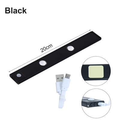 Lumină de noapte LED USB Senzor de mișcare Lumină ultra subțire LED pentru răcitor de vin pentru dulap de bucătărie Dulap de dormitor Iluminare interioară
