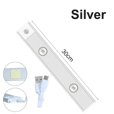 Lumină de noapte LED USB Senzor de mișcare Lumină ultra subțire LED pentru răcitor de vin pentru dulap de bucătărie Dulap de dormitor Iluminare interioară