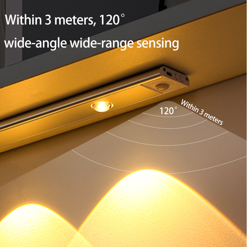 Lumină de noapte LED USB Senzor de mișcare Lumină ultra subțire LED pentru răcitor de vin pentru dulap de bucătărie Dulap de dormitor Iluminare interioară