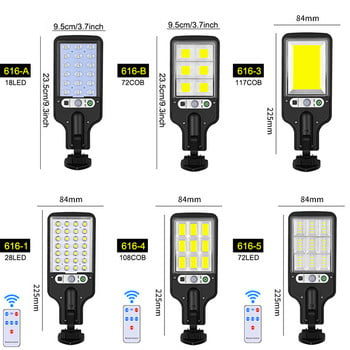 LED Solar Street Lights COB+SMD Outdoor Solar Lamp με 3 Light Mode Αδιάβροχο Αισθητήρας Κίνησης Φωτισμός Ασφαλείας για Αίθριο Κήπου