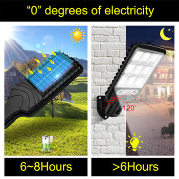 LED Solar Street Lights COB+SMD Outdoor Solar Lamp με 3 Light Mode Αδιάβροχο Αισθητήρας Κίνησης Φωτισμός Ασφαλείας για Αίθριο Κήπου