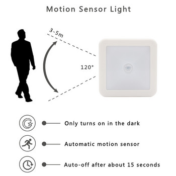 Нова нощна лампа LED сензор за движение светлина интелигентен PIR за баня нощно шкафче коридор пътека тоалетна стълбище шкаф осветление
