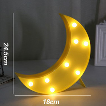 3D LED нощна светлина Звезда Луна Детска спалня Вътрешно осветление Декоративна лампа за дома Всекидневна Спалня Нощно осветление Творчески подарък