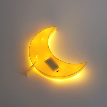 3D LED нощна светлина Звезда Луна Детска спалня Вътрешно осветление Декоративна лампа за дома Всекидневна Спалня Нощно осветление Творчески подарък