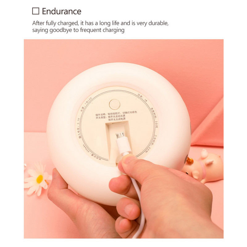 Jauka klimpu gaisma LED nakts gaisma mini pieskāriena lampiņa multfilmu gaisma tvaicēta bulciņa Mini mazuļa nakts gaisma naktslampiņa kawaii lampa