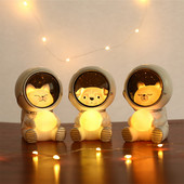 LED nakts gaismas astronauts jauka kaķa/lāča/suņa lampa Kawaii mazuļa mazuļiem bērniem guļamistabas gultas dekorēšanai, mīksta, silta dāvanu lampa