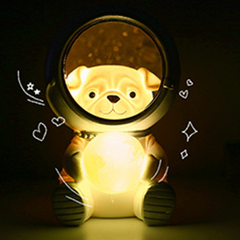 LED нощна лампа астронавт сладка котка/мечка/куче лампа Kawaii за деца, бебета, деца, нощни декори на спалнята, меки топли лампи за подарък