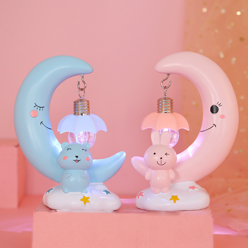 Lună Unicorn Led Lumină de noapte Curcubeu Urs Iepure Lampă Bebeluș Creșă Lămpi Masă Copii Copii Crăciun Aniversare Cadouri de vacanță