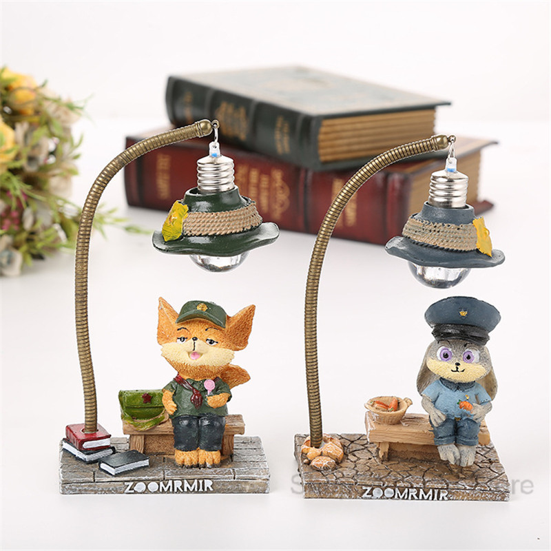 Meșteșuguri din rășină, lumini de noapte cu LED pentru copii, desene animate, animale nebune, oraș, vulpe, iepure, lampă de noapte pentru bebeluși, ornamente pentru acasă, jucărie, prieten, cadouri de aniversare