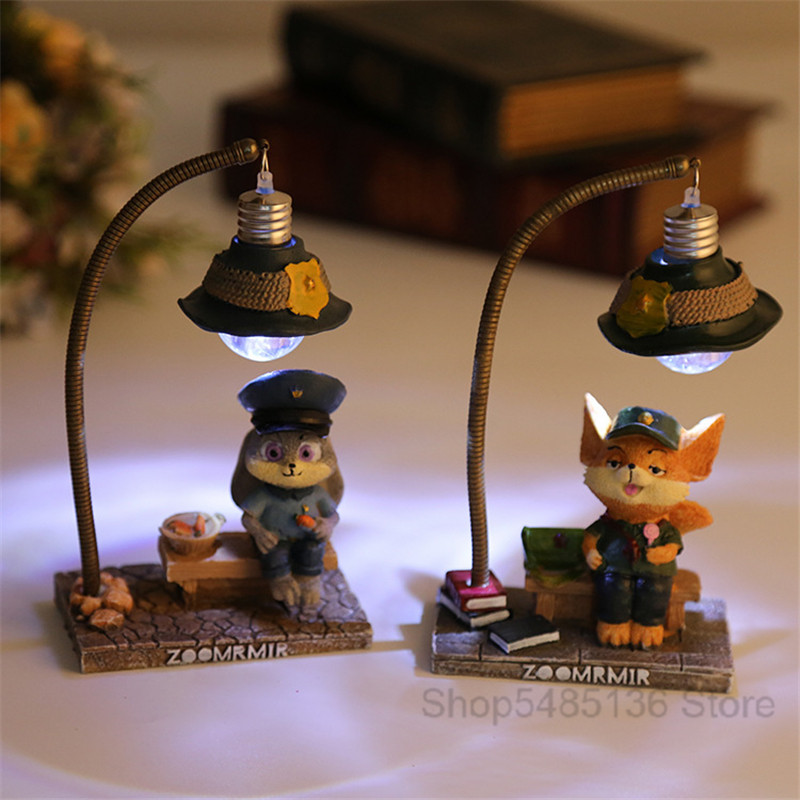 Meșteșuguri din rășină, lumini de noapte cu LED pentru copii, desene animate, animale nebune, oraș, vulpe, iepure, lampă de noapte pentru bebeluși, ornamente pentru acasă, jucărie, prieten, cadouri de aniversare