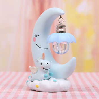 Анимационна лунна еднорог нощна лампа LED бебешка лампа за детска стая дишаща детска коледна празнични подаръци детски рожден ден звезда настолна светлина