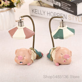 Karikatūra Sveķu Cūka Nakts gaisma Bērnu Bērnu istabas lampa Pie gultas Dzīvnieku Led Statīvs Galda lampas Bērniem Svētku Dāvanas Dzimšanas dienā Ziemassvētku Dekors