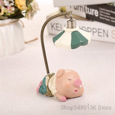 Karikatūra Sveķu Cūka Nakts gaisma Bērnu Bērnu istabas lampa Pie gultas Dzīvnieku Led Statīvs Galda lampas Bērniem Svētku Dāvanas Dzimšanas dienā Ziemassvētku Dekors