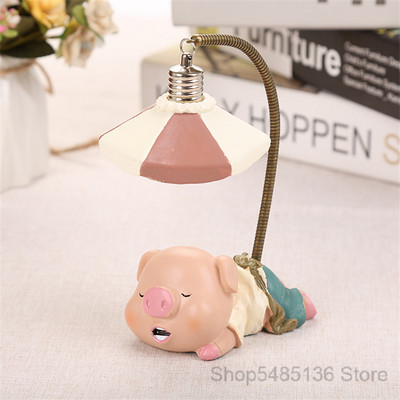 Karikatūra Sveķu Cūka Nakts gaisma Bērnu Bērnu istabas lampa Pie gultas Dzīvnieku Led Statīvs Galda lampas Bērniem Svētku Dāvanas Dzimšanas dienā Ziemassvētku Dekors
