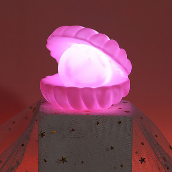 Shell Pearl Нощна лампа Нощна лампа Bedroom Decor Light Streamer Mermaid Fairy Shell Kids Baby Night Lights Празничен подарък