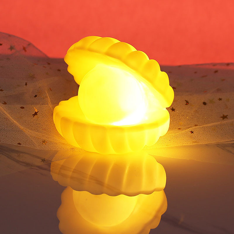 Shell Pearl Night Light Lampă de noapte de noptieră Decor dormitor Lumină Streamer Sirenă Zână Shell Copii Baby Night Lights Cadou de vacanță