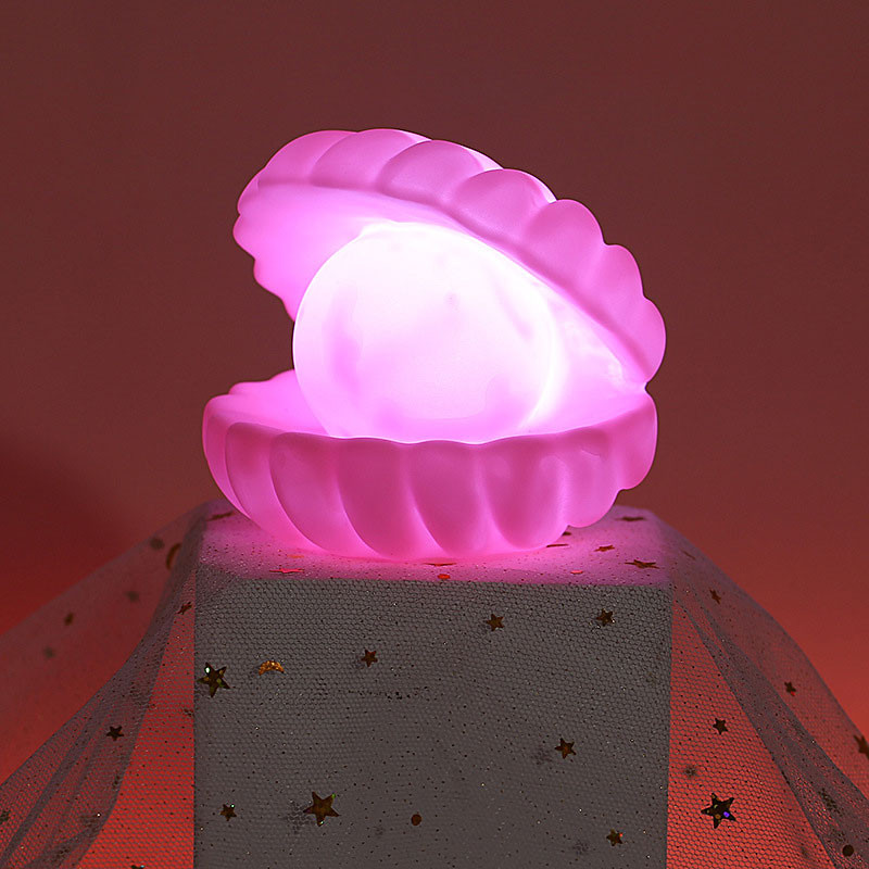 Shell Pearl Night Light Lampă de noapte de noptieră Decor dormitor Lumină Streamer Sirenă Zână Shell Copii Baby Night Lights Cadou de vacanță