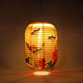 25 см водоустойчиви слънчеви фенери LED светлина найлон плат китайска японска висяща лампа външна градина сватба празник парти декор