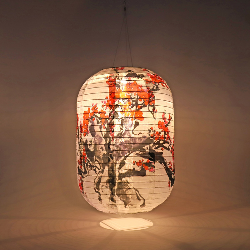 25 cm-es vízálló napelemes lámpák LED-es fényű nejlonszövet kínai japán függőlámpa kültéri kerti esküvői ünnepi parti dekoráció