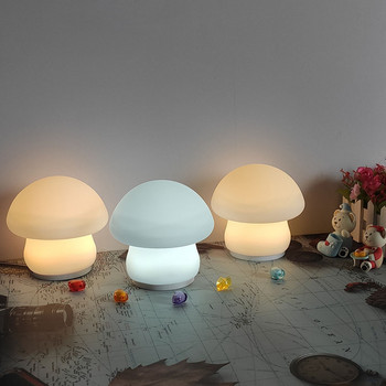 LED силиконова нощна лампа с гъба Сензорна сензорна лампа с батерии Всекидневна Декорация на спалнята Атмосфера Лампи за декорация на бебешко легло